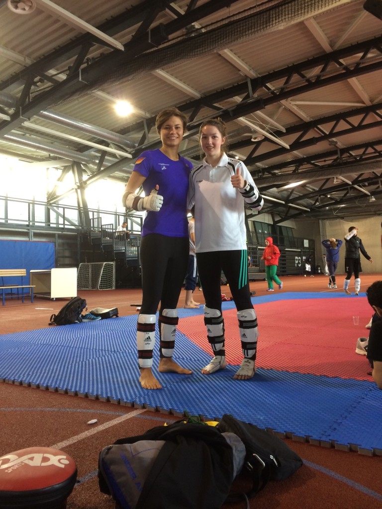 Julia und ich beim Training in der Wettkampfhalle in Rijeka